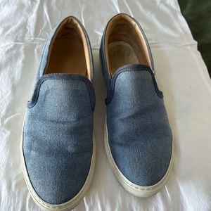 Untuckit Size 9 Blue Canvas Slip Ons